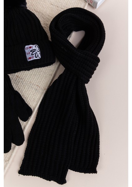 Ponponlu 9-15 Yaş Kız Çocuk Atkı Bere Eldiven Takımı fiyatları