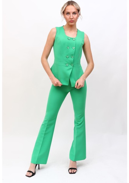 Aller Yelek & Ispanyol Paça Pantolon Takım-Yeşil fırsatları