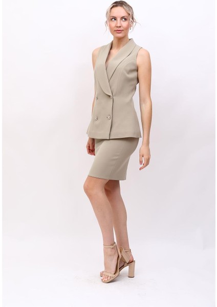 Abiye Yelek & Kısa Klem Etek Takım-Bambu