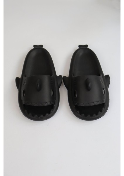 Köpekbalığı Siyah Unisex Tam Ortopedik Terlik Shark Slides fiyatları