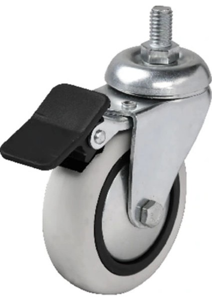 Hts 354 - 75X25 mm Pvc Makaralı Vidalı Frenli Teker 4 Adet