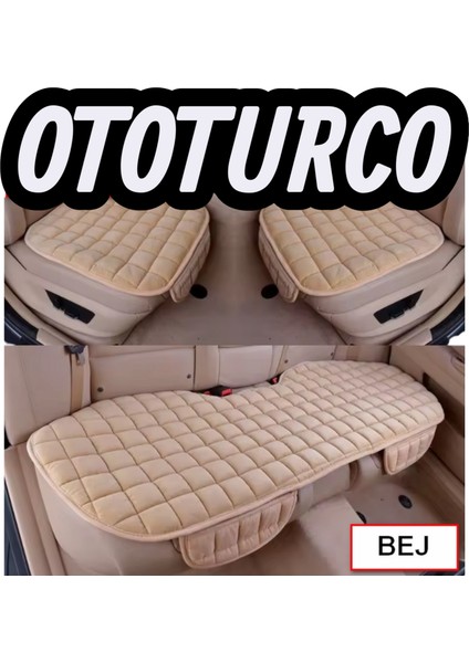 Soft -Sıvı Geçirmez,ergonomik,terletmez Ototurco Oto Koltuk Kılıfı-Minderi(3parça Oturak)Bej