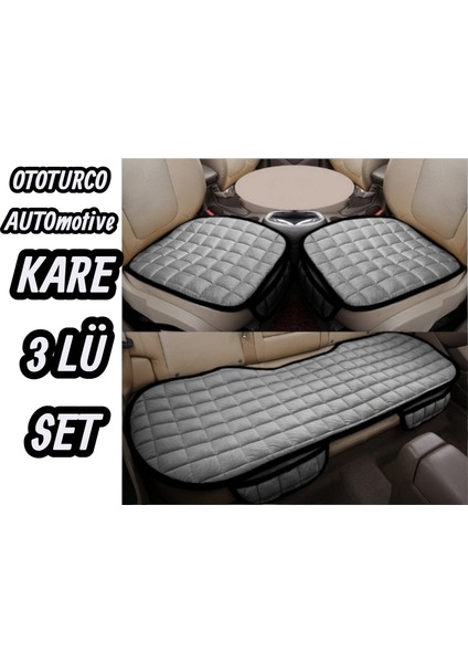 Soft -Sıvı Geçirmez,ergonomik,terletmez Ototurco Oto Koltuk Kılıfı-Minderi(3parça Oturak)Gri