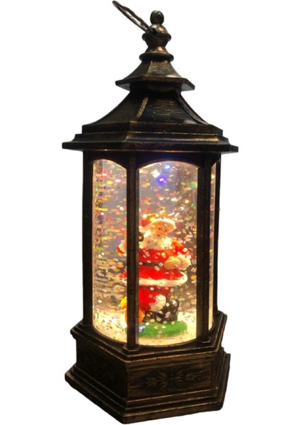 Küre Altıgen Noel Baba Işıklı 14 cm
