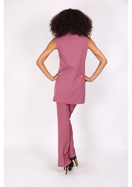 Midi Boy Klasik Yelek & Ispanyol Paça Pantolon-Rose indirimleri