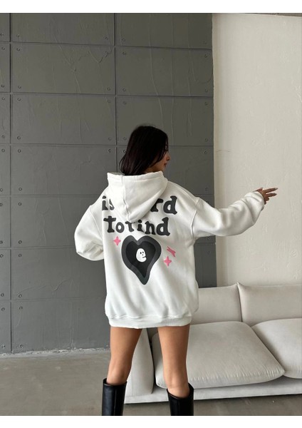 3 Iplik Şardonlu Oversize True Baskılı Sweat Beyaz indirimleri