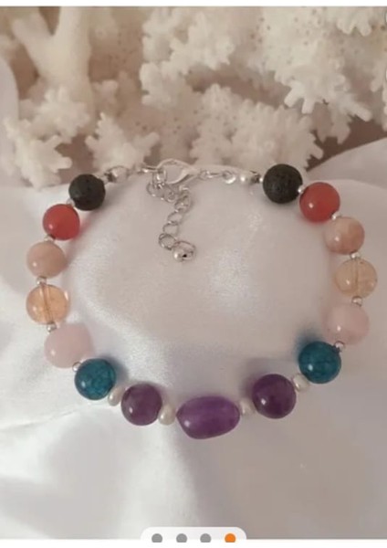 Doğal Taşl Çakra Bileklik Ametist Akik Kuvarz Strin Güneş Taşı modelleri