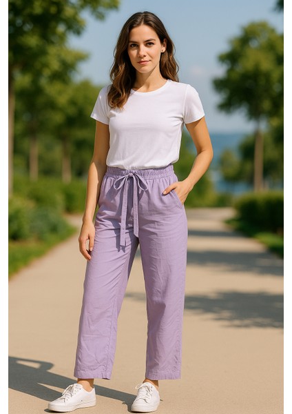 Bağcıklı Regular Mor Kadın Pantolon fırsatları