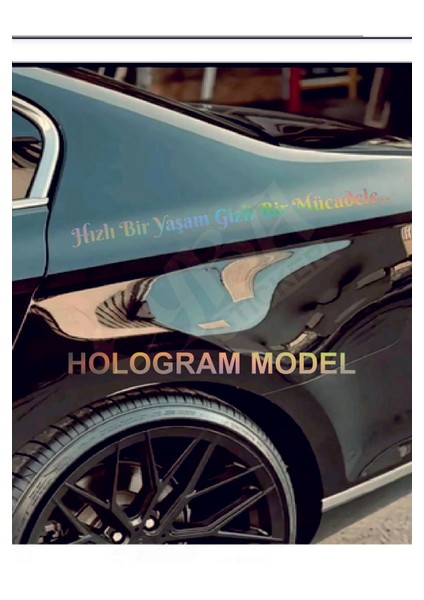 Hızlı Bir Yaşam Gizli Bir Mücadele 60X6 cm Araç Yazı Sticker Traktör Kamyon Araba