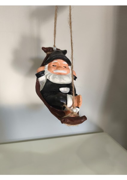 Hamakta Sallanan Cüce Dekoratif Biblo Balkon Süsü - Dekoratif Ev Aksesuarı