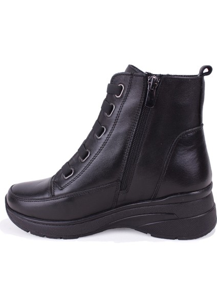 DZA07-13091527 Siyah Günlük Düz Taban Deri Kadın Bot modelleri