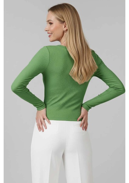 Çıtçıt Detaylı Bluz Yeşil modelleri