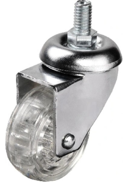 Hts 302 - 50X20 mm Şeffaf Makaralı Vidalı Teker