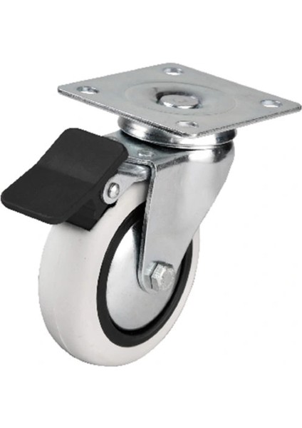 Hts 353 - 75X25 mm Pvc Makaralı Tablalı Frenli Teker 4 Adet