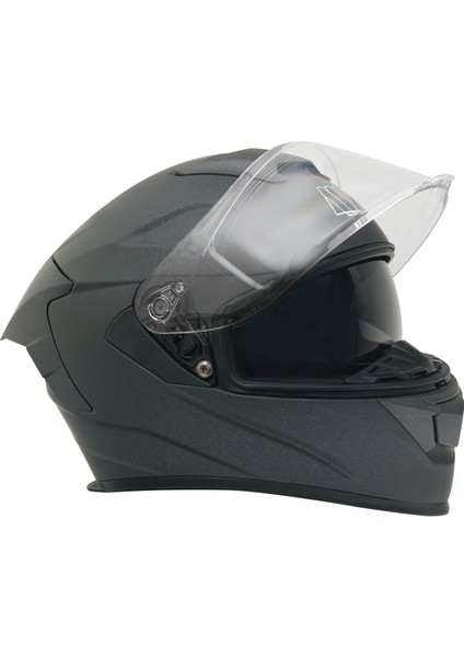 Gp My Helmet MKS001-MG Yarış Spoiler Güneş Vizörlü Şeffaf Full Face Motosiklet Kaskı M modelleri