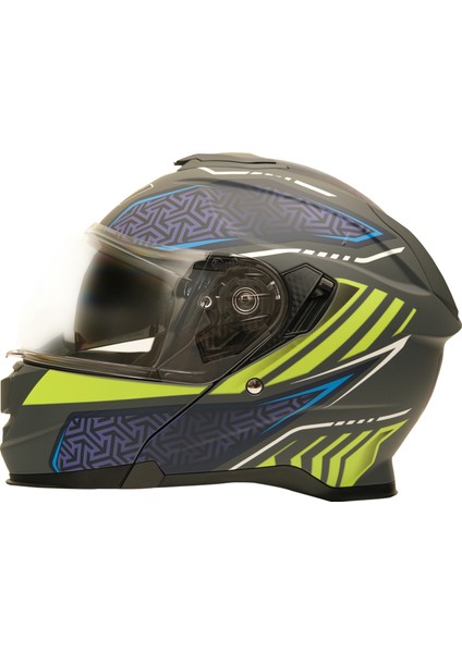 Gp My Helmet MKS002-RGBY Güneş Vizörlü Şeffaf Çene Açılır Motosiklet Kaskı L fırsatları