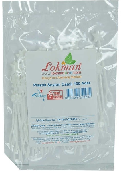 Plastik Cips Börek Tatlı Şeytan Çatalı Beyaz 100 Adet Paket