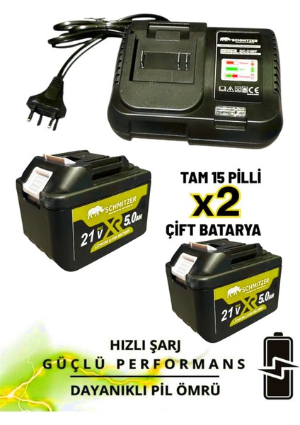Schmıtzer Orjinal 21V 15 Pilli Çift Akülü Kömürsüz Darbeli Vidalama 650 Nm Torklu Bijon Somun Sıkma Sökme Matkap fırsatları