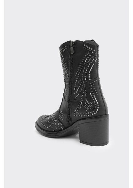 Zımba Işlemeli Hakiki Deri Kadın Western Bot modelleri