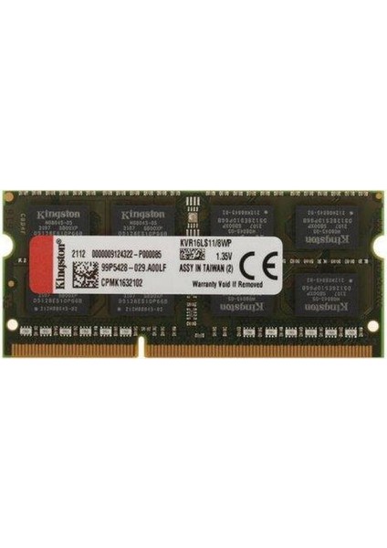 8 GB Ddr3 1600MHZ Kıngston CL11 Nb KVR16LS11/8WP