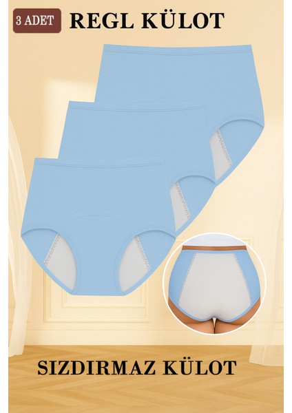 3'lü Regl Külodu Yüksek Bel Sızdırmaz Çok Katmanlı Süper Emici Yıkanabilir ve Konforlu fiyatları