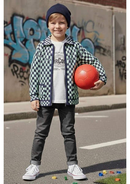 Damalı Triko Hırkalı Erkek Çocuk 3 lü takım - Yeşil fiyatları