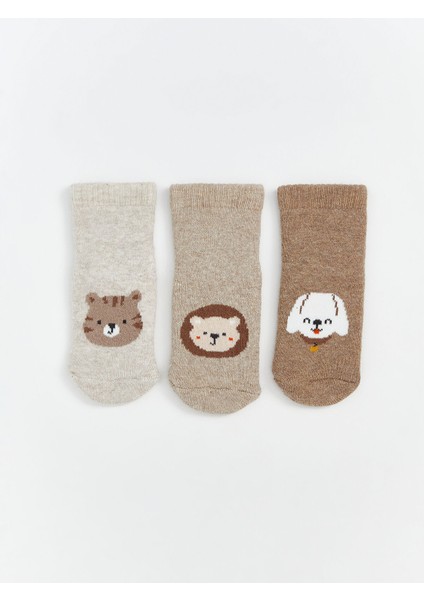 Yeni Sezon Desenli Erkek Bebek Havlu Soket Çorap 3'lü