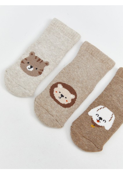 Yeni Sezon Desenli Erkek Bebek Havlu Soket Çorap 3'lü modelleri