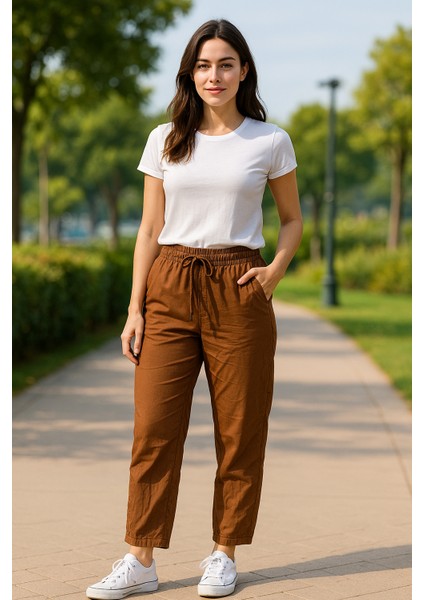 Regular Koyu Kahverengi Kadın Pantolon modelleri