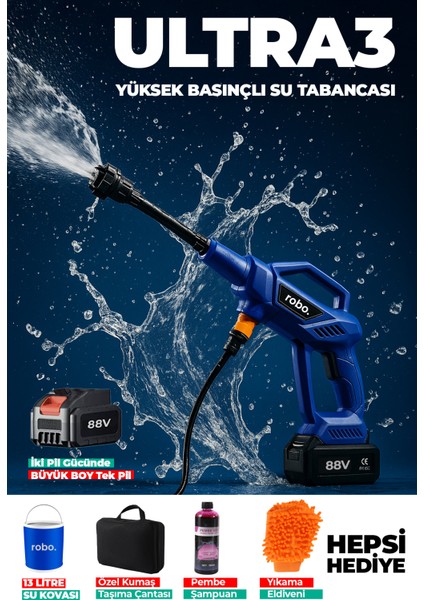 Ultra 3 Kovalı Pembe Köpük Hediyeli Yüksek Basınçlı Yıkama Makinesi fiyatları