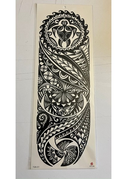 Maori Tribal 1 Hafta Kalıcı Tam Kol Bacak Yapıştırma Geçici Dövme 46 cm