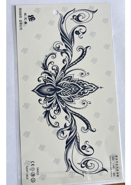 Büyük Boy Bel Göğüs Sırt Için 28X15 cm GZXT-019 Yarı Kalıcı Geçici Dövme