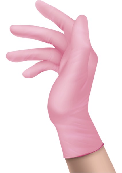 Nitril Pembe Muayene Eldiveni M - 1 Paket 100 Lü modelleri
