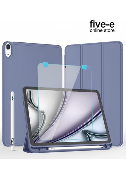 Apple iPad 11. Nesil (A16) 11 Inc (2025) Kılıf Ekran Koruyucu ve Stylus Kalemli 3'ü 1 Arada Full Gear Set A3354 A3355