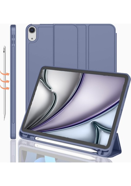 Apple iPad 11. Nesil (A16) 11 Inc (2025) Kılıf Ekran Koruyucu ve Stylus Kalemli 3'ü 1 Arada Full Gear Set A3354 A3355