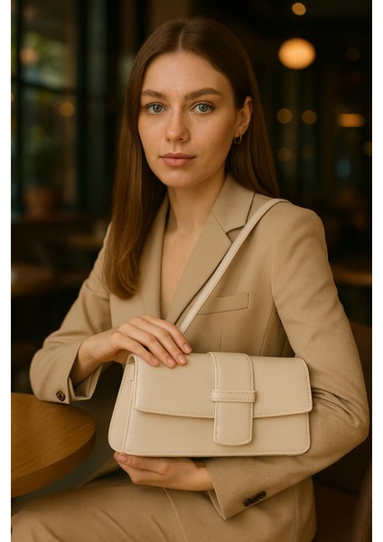 Lüks Şık Tasarım Özel Kapak Detaylı Omuz Çantası