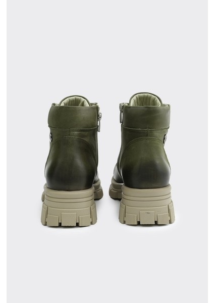 Hakiki Deri Fermuarlı Bağcıklı Kadın Bot fırsatları