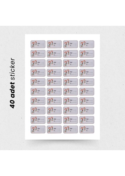 Yılbaşı Yazılabilir Sticker Seti, Baston Şeker Tema Yeni Yıl Hediye & Paket Etiketi, 40 Adet-7x3.7cm fiyatları