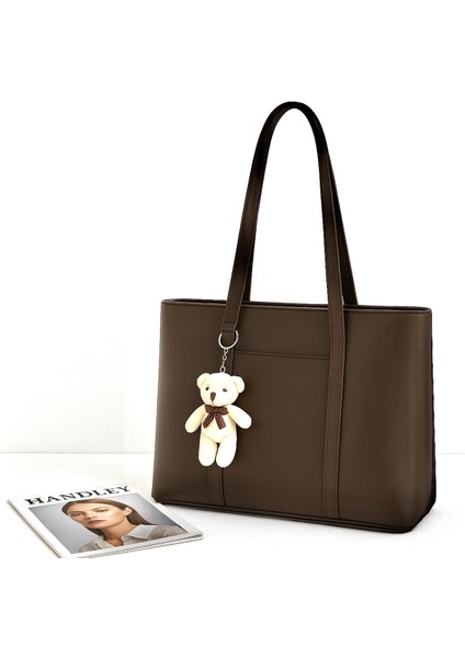 Sevimli Ayıcık Charm Büyük Kapasiteli Omuz Çantası