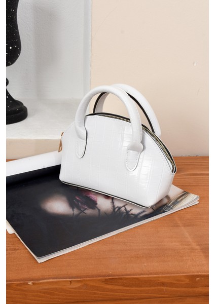 Lüks Tasarımlı Çapraz Çanta Timsah Deri Baskılı modelleri