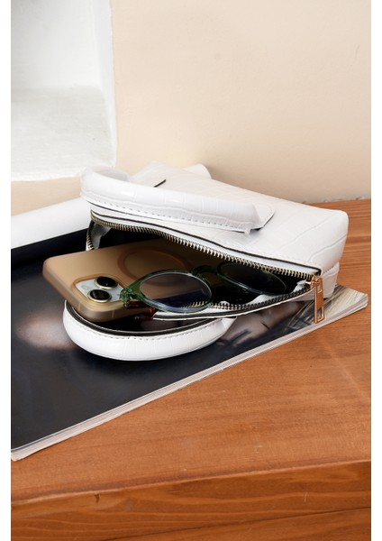 Lüks Tasarımlı Çapraz Çanta Timsah Deri Baskılı fırsatları