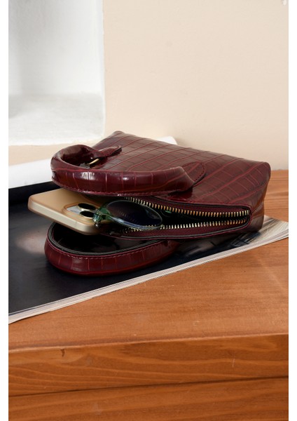 Lüks Tasarımlı Çapraz Çanta Timsah Deri Baskılı fiyatları