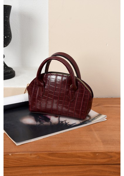 Lüks Tasarımlı Çapraz Çanta Timsah Deri Baskılı modelleri