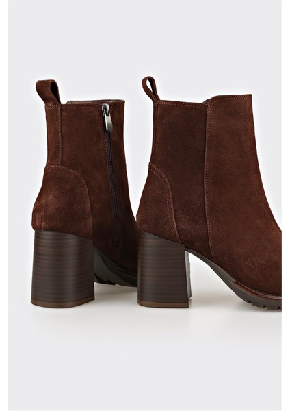 Kahve Deri Kadın Orta Topuk Bot fırsatları