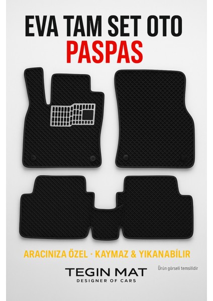 Audi Q2 2020-2025 Aracınıza Özel Eva Paspas Siyah | Kaymaz ve Yıkanabilir Oto Paspas
