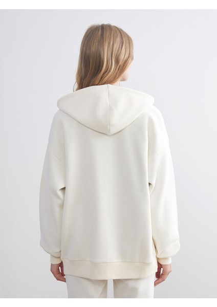 Yeni Sezon Kapüşonlu Oversize Kadın Kalın Fermuarlı Sweatshirt fırsatları