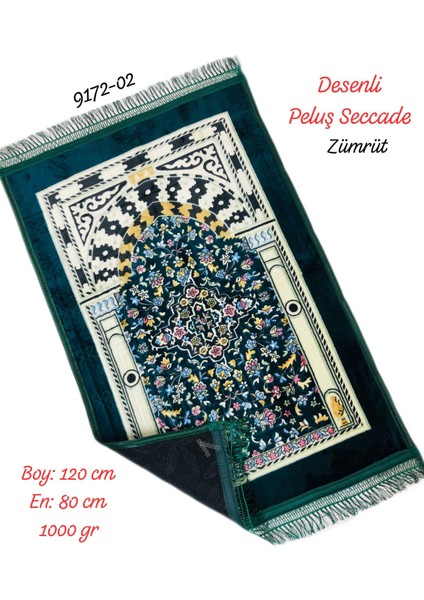 9172 Desenli Peluş Seccade