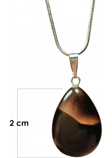 Onix Kuvars Doğal Taşı Zincirli El Yapımı Kolye Uç: 2 cm Zincir: 20 cm Kutulu fiyatları