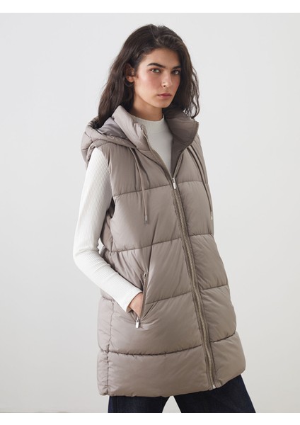 Yeni Sezon Kapüşonlu Kadın Şişme Yelek
