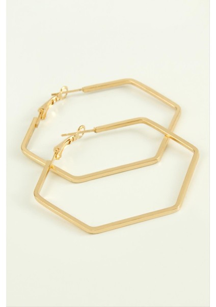 Wizard Beşgen Halka Küpe 4 Cm-Sarı fiyatları